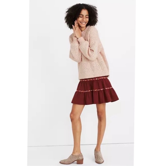 NEW MADEWELL PINK MARLED KNIT PULLOVER SWEATER - Picture 9 of 9